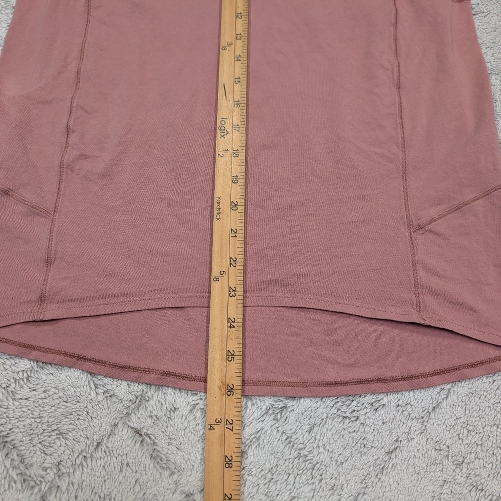 Lululemon Top Womens 6 Pink Quicksand Back In Action Tank Pima Cotton Active - Picture 5 of 7
